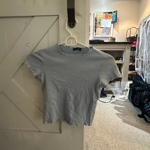 BRANDY MELVILLE LIGHT BLUE RUFFLED SHIRT